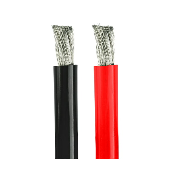 1 AWG Marine Wire - Tinned Copper Battery Boat Cable - 5 Feet Red, 5 Feet  Black - Made in the USA