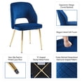 thumbnail image 5 of NORDICANA 3-Pieces 37-in Dining Table Set for 2 - Space Saving MDF Round Table with 2 Chairs Velvet Upholstered, 5 of 7