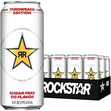 Rockstar Energy Drink, Throwback Edition: O.G. Sugar Free, 16 Fl Oz (Pack Of 12)