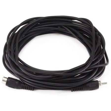 UPC: 0844660006589 | Monoprice Single-Channel Extension Cable – 25 Feet – Black | RCA Plug/Jack Male/Female  ideal for extending low-frequency RCA connections