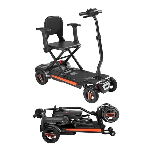 KFFKFF 4-Wheel Electric Mobility Scooter for Adults and Seniors, Compact Foldable Design with 9.3-Mile Range, All-Terrain Travel Scooter with 9° Climbing Ability and 265 lbs Weight Capacity