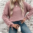 thumbnail image 4 of Aloohaidyvio Womens Sweater Cable Knit Loose Sweaters Crewneck Long Sleeves Casual Knit Pullover Tops, 4 of 6