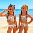 thumbnail image 2 of Girls Swimsuit Size 7-8 2 Piece Set Swimming Bathing Suits Patriotic Beach Vacation American Flag Floral Print Bikinis Summer Sleeveless Girls Clothes Kids Bikini Swim Suit Beige 7-8 Years, 2 of 8