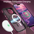 thumbnail image 5 of VENINGO Magnetic for iPhone 15 Case, Compatible with Mag-safe, Drop Protection, 6.1" Metal Camera Frame Translucent Slim Protective Cover for Women Girls, Hot Pink, 5 of 9