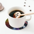 thumbnail image 5 of Lsque Colorful Haired White Horse Pattern 4" Drink Coasters Set of 4, PVC Leather Absorbent Coasters, Table Coaster Set Decorative Coffee Cup Coasters Housewarming Gift -Round Shape, 5 of 6