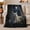 Moonlit White Cat, variant on Shattered Glass Gray Cat Portrait Autumn Living Room, Dramatic Pet Portrait Pattern, Warm Flannel Blanket for Living Room and Bedroom, Cat Lovers autumn celebration Gift, Pet Lover Home Decor