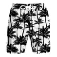 thumbnail image 4 of Men Swim Trunk Hawaiian Coconut Tree 2 In 1 Quick Dry Swim Shorts Mens Swimsuit Board Shorts With Pockets Black XXL, 4 of 7