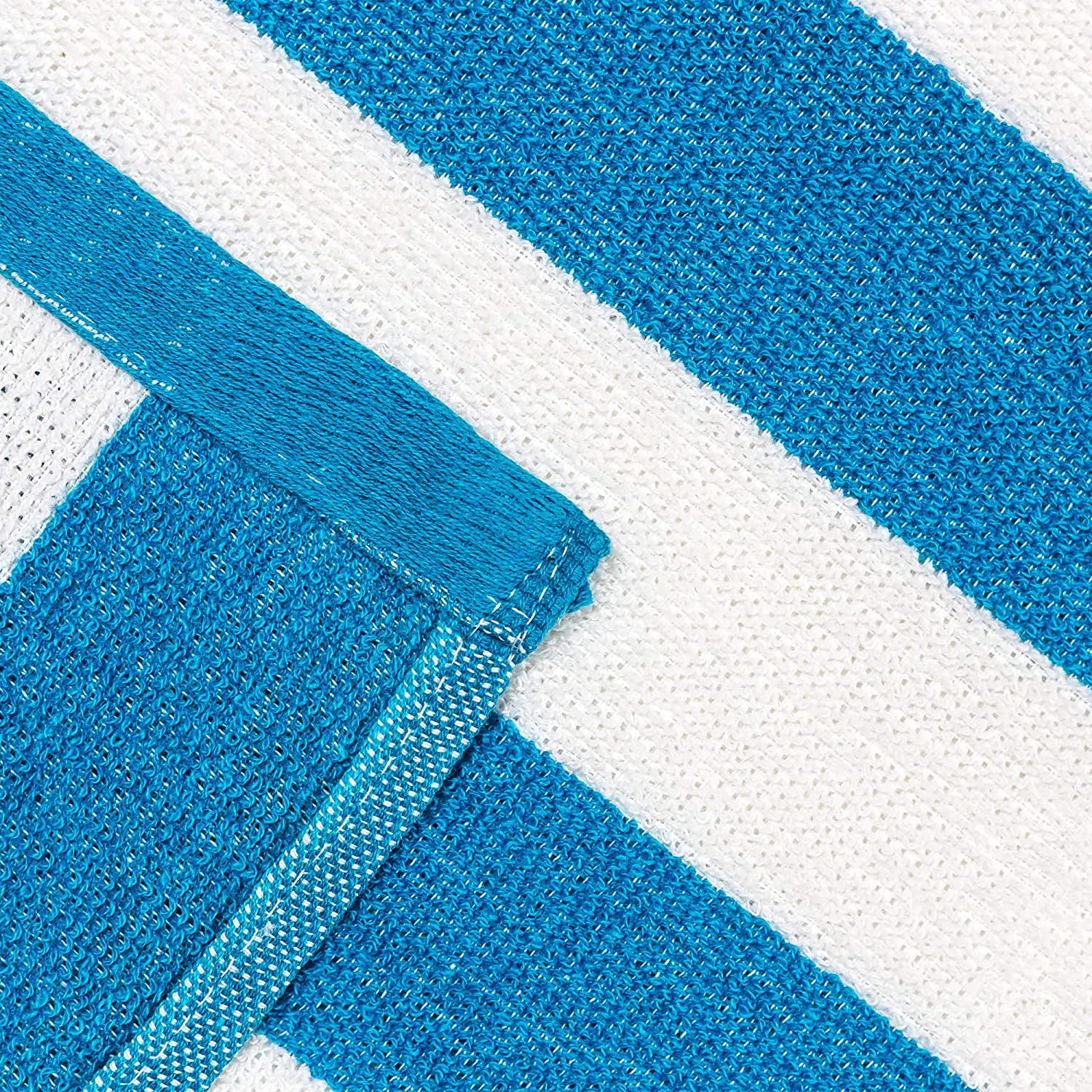 Beachland Classic Cabana Stripe Beach Towel - 30 x 60 inch - Soft Cotton Terry Resort Style Perfect for Beach and Pool (Royal-Tur-Mint, 6 Pack)