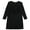 Black, variant on ALFANI Womens Black Ruffled Long Sleeve Jewel Neck Below The Knee Blouson Formal Dress  Size: L