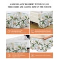 thumbnail image 6 of White Floral Wrap Around Bed Skirts for King Bed 18" Drop,Bed Skirt with Adjustable Elastic Belt Dust Ruffle Bed Valance for Bedroom Hotel Pastoral Farmhouse Magnolia Flowers Leaves Bed Frame Cover, 6 of 7