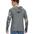 thumbnail image 4 of Domuza Uv Protection Shirts for Men Lightweight Long Sleeve Hooded Sun Shirt SPF 50+ UPF Hoodie Summer Fishing Shirts Gray S, 4 of 4