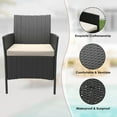thumbnail image 2 of 3 Pieces Patio Furniture Set, Outdoor Furniture with Soft Cushions and Coffee Table, All-Weather Rattan Outdoor Patio Set with Seats, 2 of 8