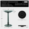 thumbnail image 5 of VIVOHOME Polyresin Antique Outdoor Green Garden Bird Bath and Solar Powered Round Pond Fountain Combo Set, 5 of 8