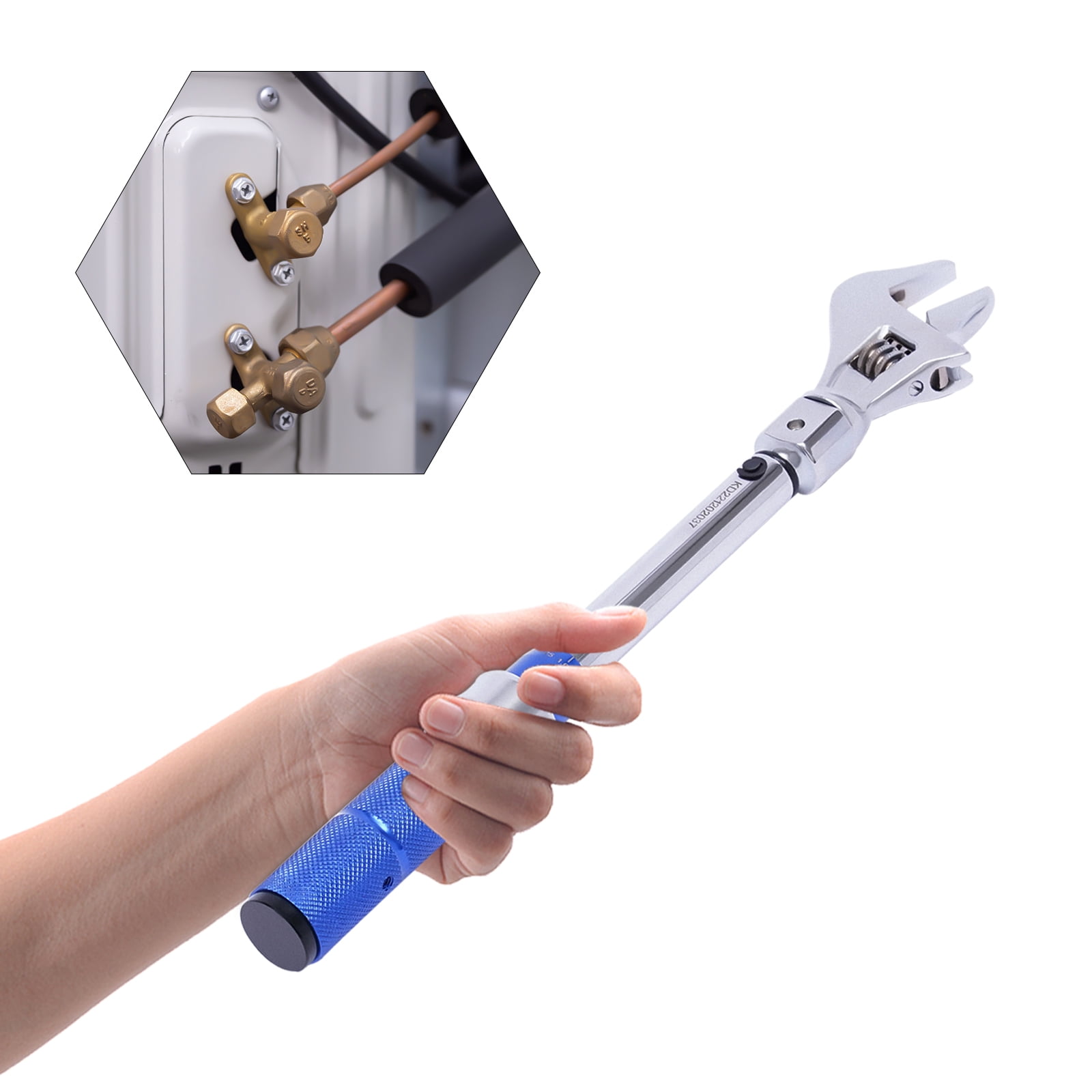 Adjustable Torque Wrench 5-25Nm 1/4" Drive Click Torque Wrench Precision Aluminum Alloy Steel Tool for HVAC Mini-Split Automotive Bicycle Repair
