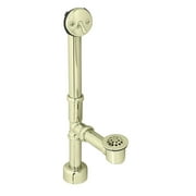 Westbrass 14" 17-Gauge Fully Finished Brass Bathtub Assembly with Trip Lever and Strainer Drain, Polished Brass