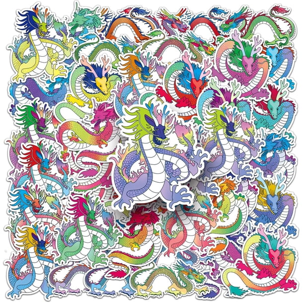 Pegatinas de vinilo impermeable Dragon Graffiti, 50 unidades