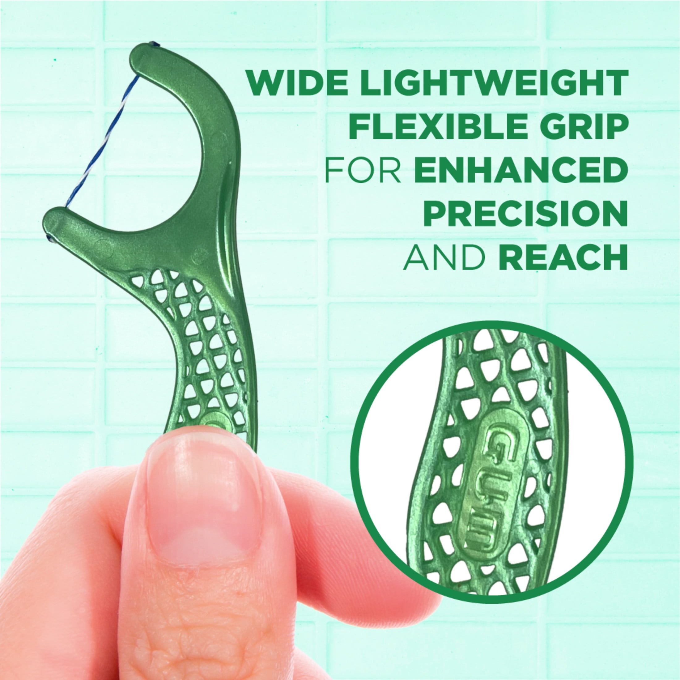 (4 pack) GUM Twisted Mint Floss Picks - Twisted Threads, Shred-Resistant Floss, Easy Grip Handle, 150 Count