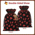 thumbnail image 2 of Wukai Beautiful Red Ladybug Print Christmas Burlap Bags,Drawstring Christmas Burlap Goody Gift Candy Bags Xmas Burlap Treat Bags for Candy Wrapper Xmas Party Favors-Black, 2 of 8