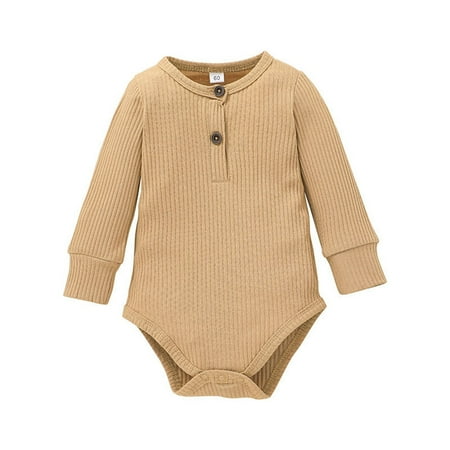 

Gubotare Winter Rompers Baby Boy Baby Girl Boy Crewneck Sweatshirts Oversized Knit Sweater Shirts Long Sleeve Romper Pullover Top Cute Fall Winter Clothes Brown 0-3 Months