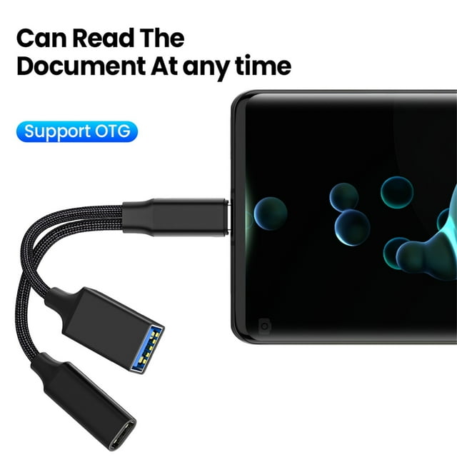 Usb to Usb C Usb C-Type Otg Hub, Suitable for 2-In-1 C-Type To Usb 3.0 Adapter for Mobile Phones, Pd Charger with Laptop and Desk Usb to Usb C Adapter