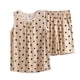 thumbnail image 1 of Conjunto de Ropa de Salón para Mujeres Estilo Impreso Cuello de Tripulación sin Mangas Y Pantalones Cortos, Conjunto de 2 Piezas para Diario, Casual Y Fiesta, 1 of 3