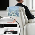 thumbnail image 6 of SCRAWLGOD Daisy Lavender Print Blue 1 Piece Sofa Headrest Protector PU Leather Headrest Cover for Recline Non Slip Chair Head Rest Covers for Living Room,Office Chair,17x27in, 6 of 7