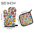 thumbnail image 2 of Yayeee Oven Mitts and Pot Holder Set of 4 Heat Resistant Kitchen Gloves Baking Hot Pad, Colorful Stars, 2 of 5