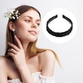 thumbnail image 5 of Unique Bargains 1 Pcs 1.18 Inch Wide Synthetic Hair Braided Headband Hair Hoop for Women Black, 5 of 7