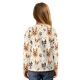 thumbnail image 2 of Xixirimido Cute Dogs Bone Paws Pattern Girls Casual T-Shirt Crew Neck Tunic Tops Long Sleeve Loose Fit Soft Blouse Tie-hem Tees for Fall Winter, Size 11-12, 2 of 7