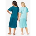 thumbnail image 2 of Only Necessities Plus Size 2-Pack Short Silky Gown, 2 of 6