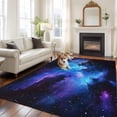 thumbnail image 3 of Blue Purple Sky Large Area Rugs for Bedroom Living Room, Soft Non Slip Carpet Bedside Rug, Modern Abstract Night Stars Rectangular Floor Cover Kitchen Accent Rug 5'x7' for Dining Room/Office, 3 of 9