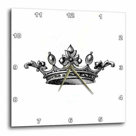 3dRose Majestic crown black and white drawing - royal tiara-
