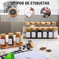 thumbnail image 3 of 24 Tarros de Especias de Vidrio, Frascos para Especias de Cocina, Especieros para Cocina, Frasco de Vidrio con Tapa de Bambú y Etiquetas, Recipientes de Condimentos, 3 of 7
