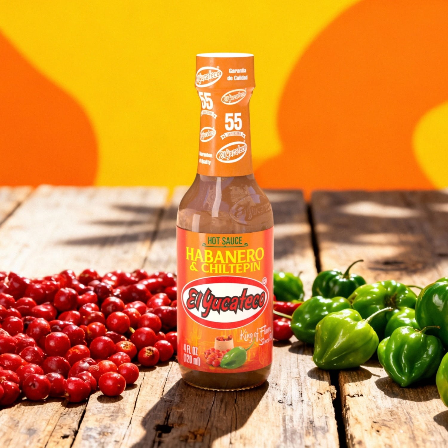 (3 pack) El Yucateco Habanero Chiltepin Hot Sauce, 4 Fluid oz