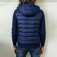thumbnail image 5 of Women Quilted Puffer Jacket Knit Sleeve Padded Coat Zip Up Hooded Outerwear,Relaxed Comfy Daily Outing Casual Wear,Blue,M, 5 of 7