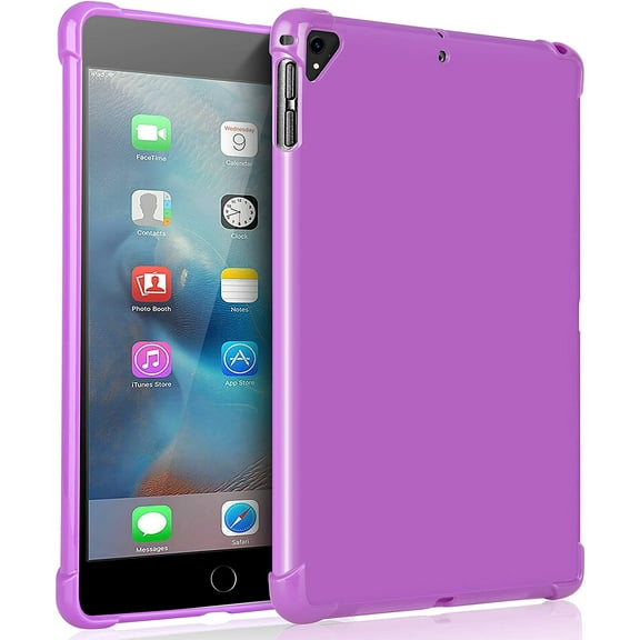 KIQ TPU Slim Case For iPad 6th Generation Case 2018 / iPad 5th Generation Case 2017 / iPad Air 2 / iPad Air 1 (9.7 Inch) Slim Low-Profile Transparent 9.7 iPad Case Cover - Purple
