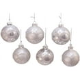 thumbnail image 4 of Kurt Adler 80MM Silver with Glitter and Sequins Glass Ball Ornaments, 6 Piece Box, 4 of 4