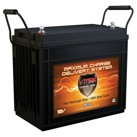 VMAX MR147-155 12V 155Ah AGM Deep Cycle Marine Battery for 12 Volt 50 Pound 50lb Thrust Trolling Motors