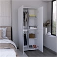 thumbnail image 4 of JERFIT White Modern Armoire Wardrobe Closet with Hanging Rods & Shelves, Freestanding Storage Cabinet Organizer for Bedroom, 4 of 7