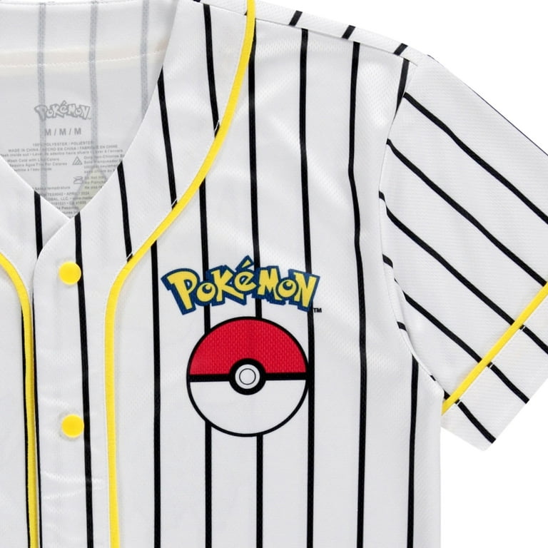 Pokemon Boys Baseball Jersey Shirt Pikachu Charizard Squirtle