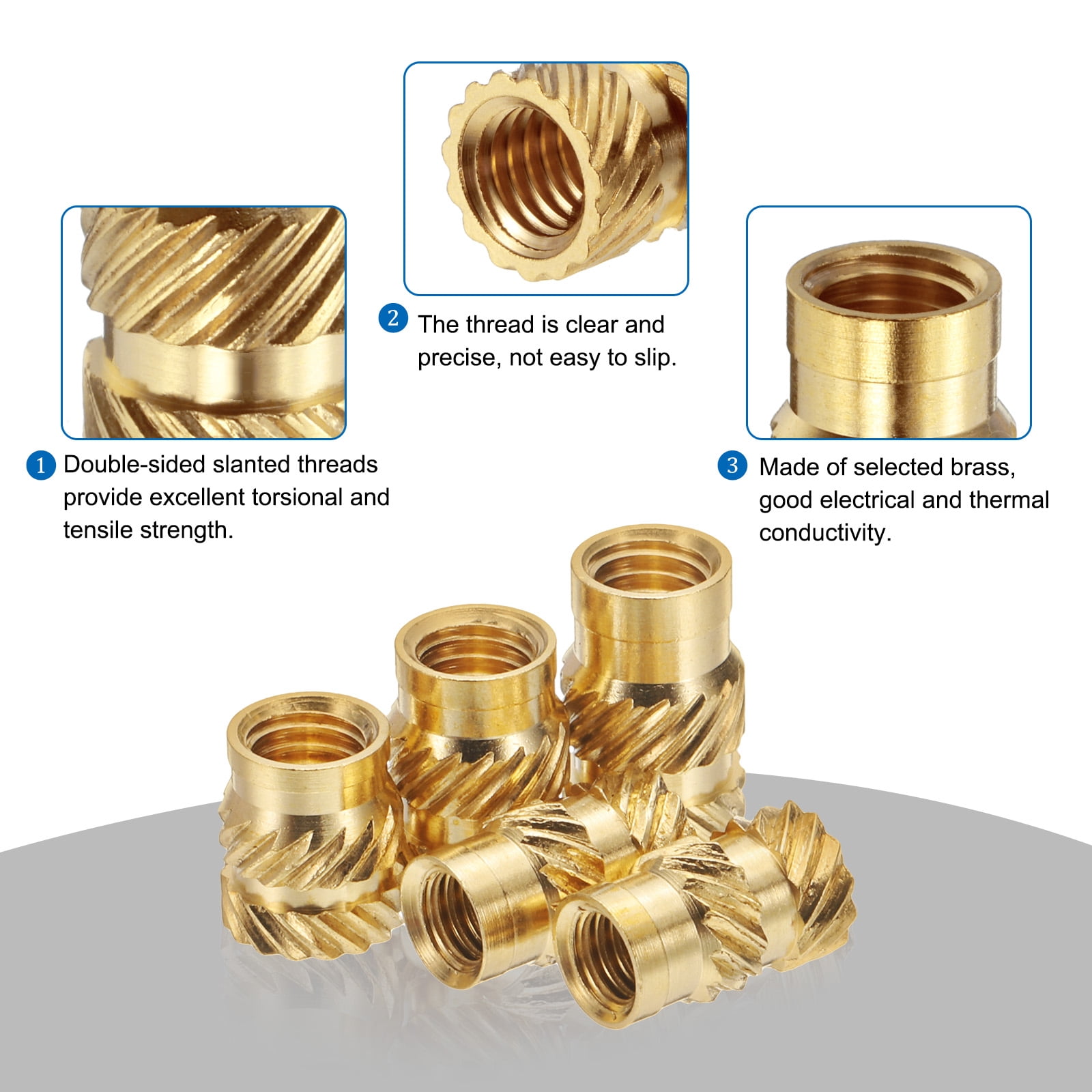 420Pack M3 M4 M5 Metric Threaded Inserts Brass Heat Set Insert Knurled Nuts Assortment Kit, 3D Printing Brass Nuts Female Threaded Inserts Nuts