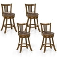 thumbnail image 1 of Costway Set of 4 Bar Stools 25" Swivel Bar Chairs with PE Rattan Backrest & Footrest, 1 of 9