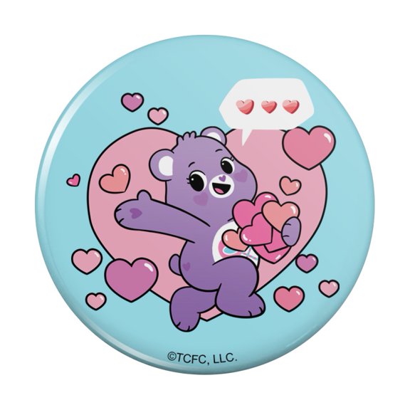 Care Bears: Unlock the Magic Share Bear Sharing Hearts Kitchen Refrigerator Locker Button Magnet