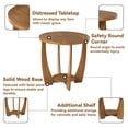 thumbnail image 4 of COZAYH Modern Rustic Farmhouse Stability Medium Density Fiberboard Circle End Table, Brown, 4 of 7