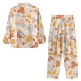 thumbnail image 4 of Renewold Aesthetic Mushroom Flowers Button Pajama for Women Size 3XL Breathable Long Sleeve Pj Shirt Jogger Walking Sweatsuit Soft Pullover Tops & Long Pant Set of 2, 4 of 6