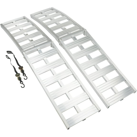 Ultra-Tow Bifold Arched Aluminum Motorcycle Ramp Set, 3000-Lb. Capacity, 8ft.L