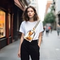 thumbnail image 6 of Stylish Leather Crossbody Bag 8.46x5.9x2.16In Easy To Carry Multi-Purpose Travel Hiking Shopping Fashion Bag Beautiful Cute Orange Fox, 6 of 7