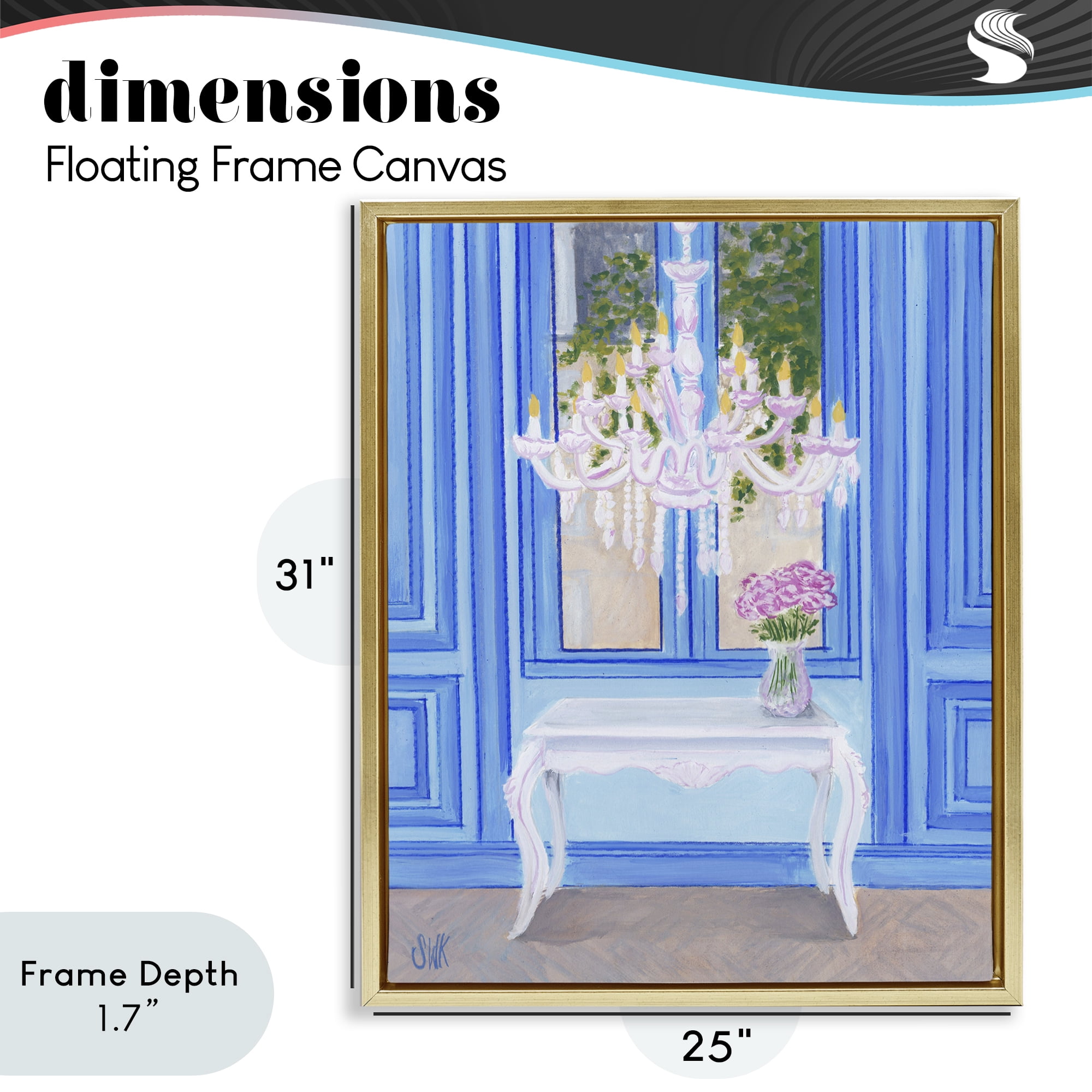 Stupell Industries French Window Architecture Gold Framed Floater Canvas Wall Art, design by Sarah Waldron Kimball