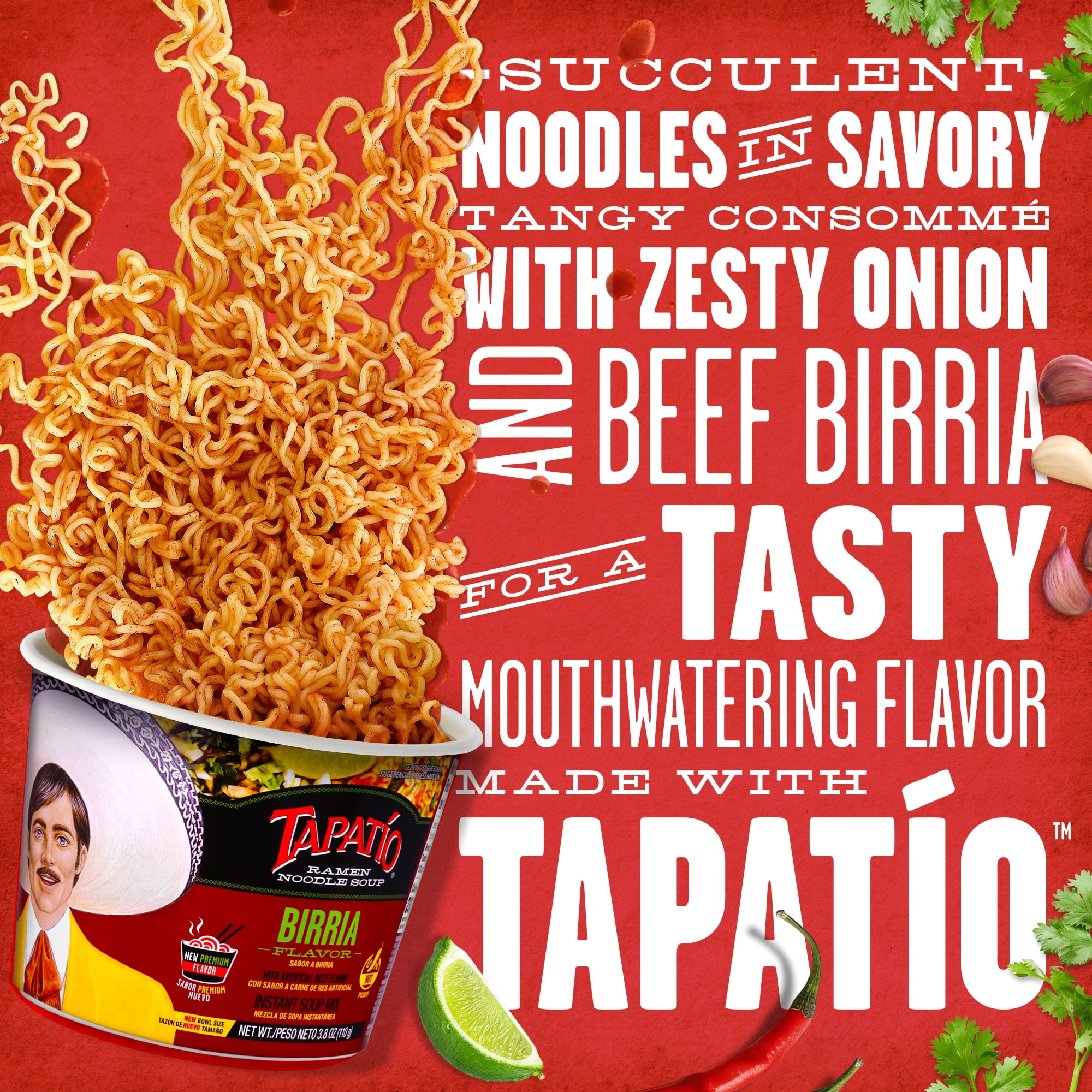 Tapatio Spicy Ramen Birria Bowl, 3.8oz