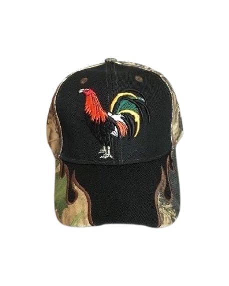 ROOSTERS ROOSTER COCK FIGHT FIGHTING BASEBALL CAP HAT BEIGE